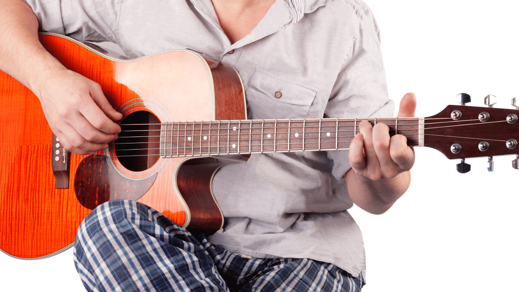 Guitar player C Major chord
