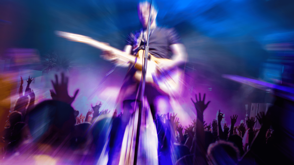 Guitar player in religious service