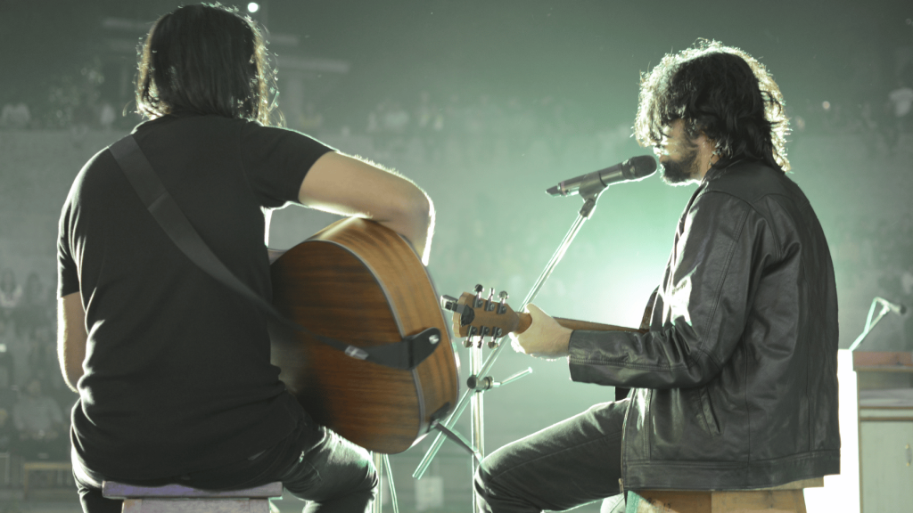 Guitar players performing