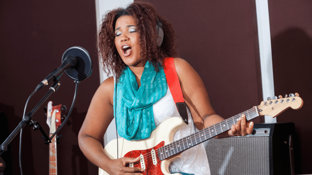 Electric guitar player