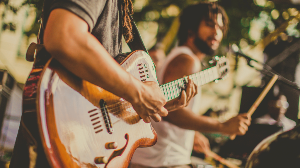 Band playing guitar
