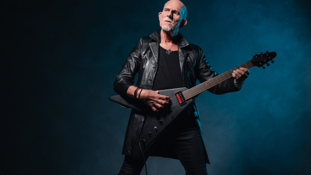 Heavy metal guitar player