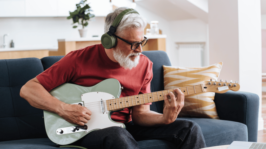 Guitar player practicing
