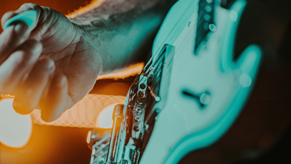 Guitar player playing an electric guitar
